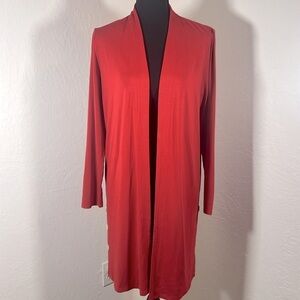 J. Jill long open front duster/cardigan size S small dusty rose